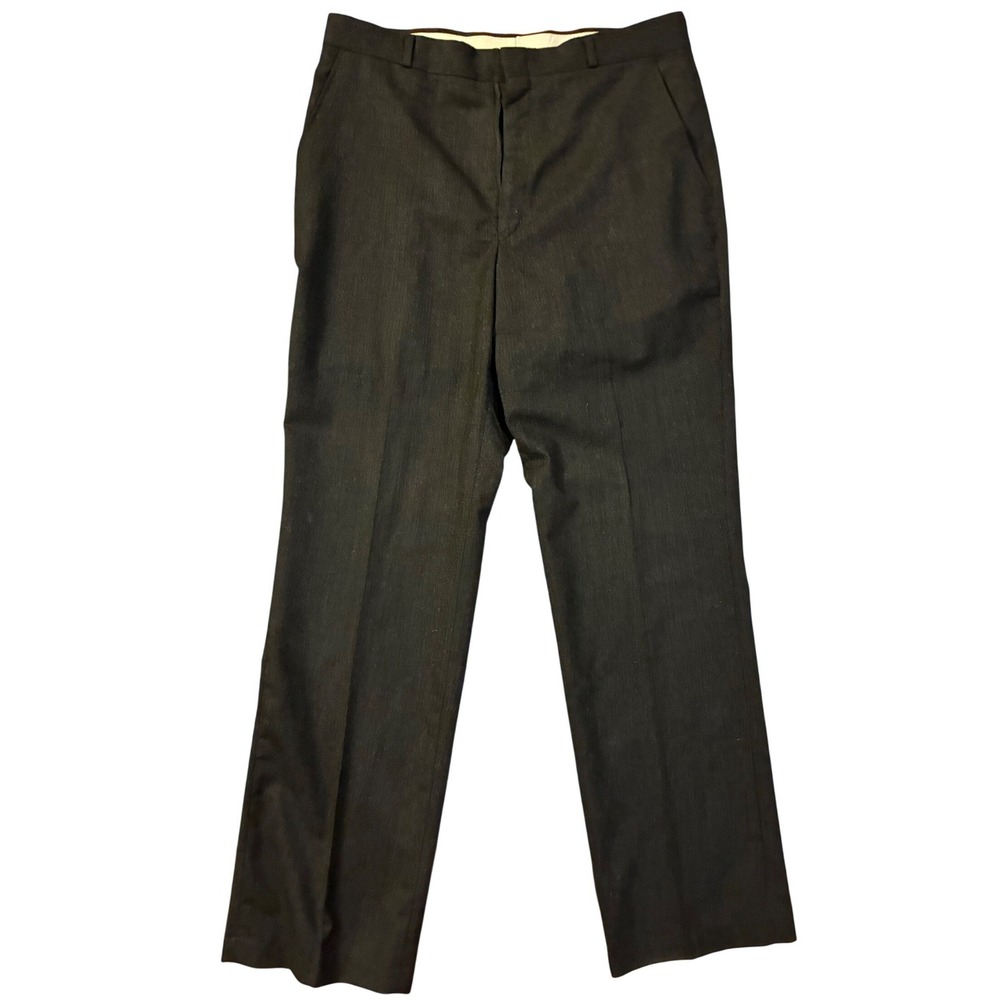 Mark Alexander Mens‎ Black 100% Pure Wool Dress Pants Vintage Made in USA 35x31